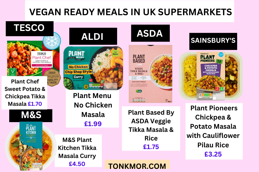 vegan food supermarkets, best supermarkets for vegan ready meals uk