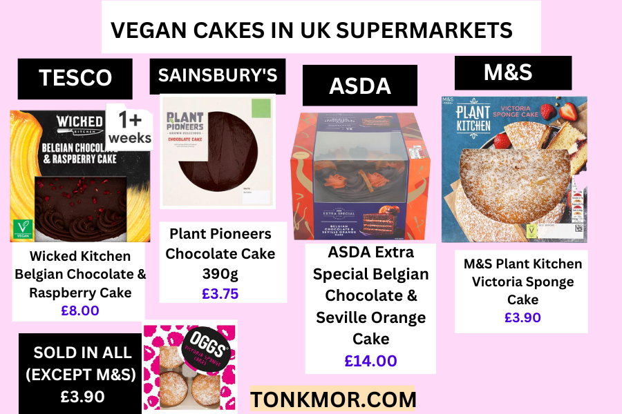 vegan food supermarkets, best supermarkets for vegan cakes uk