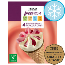 best vegan Tesco strawberry vanilla cones