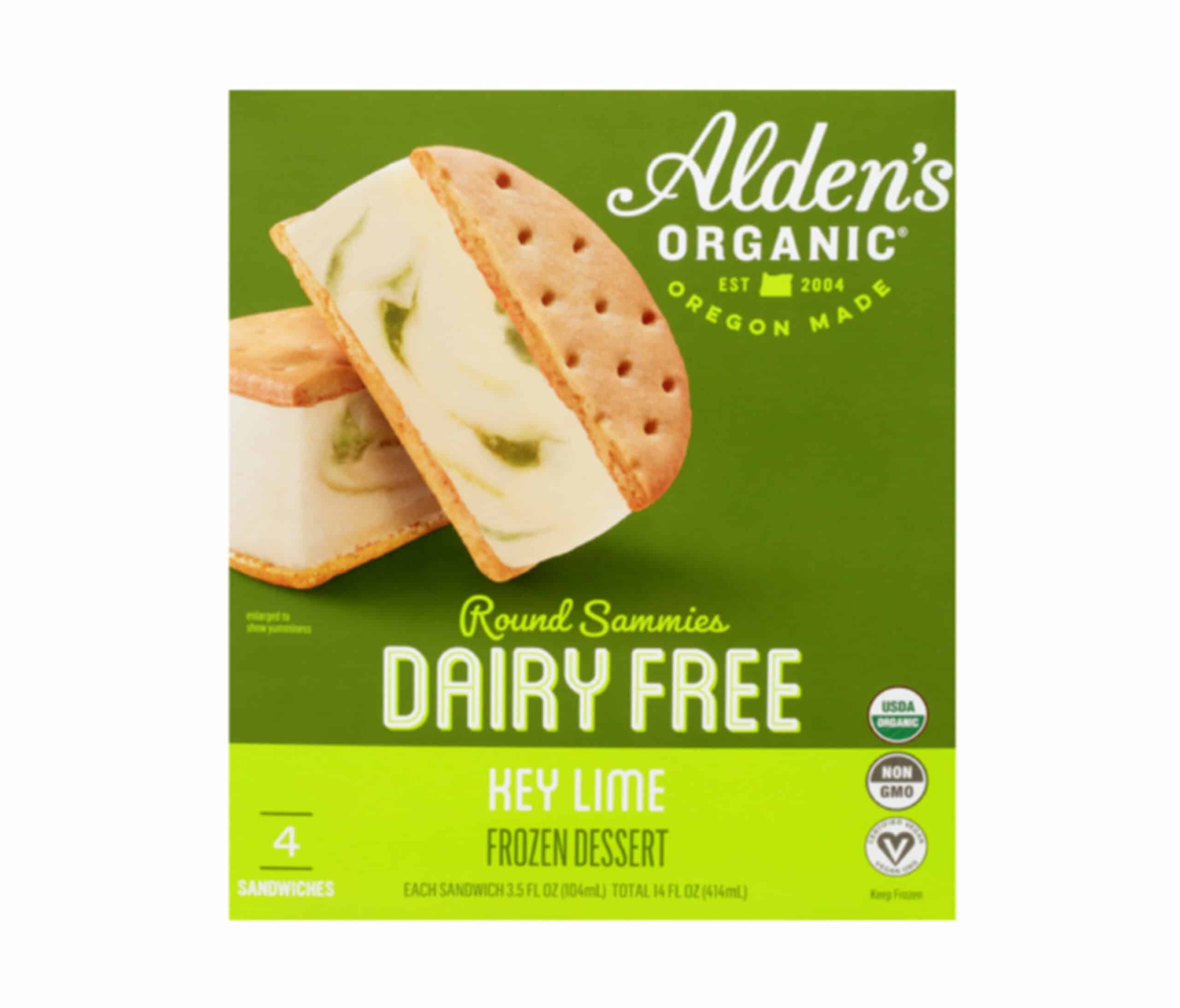 alden's organic dairy free ice cream sandwiches